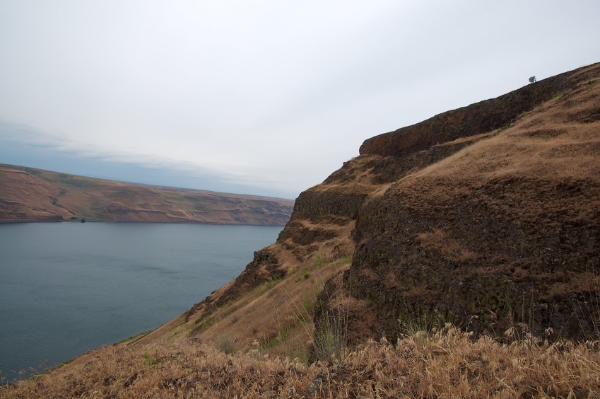 View South (along the river bank). Note the steep cliff.