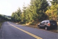 #3: The Jeep of Confluence on FFRR. The confluence is in the thick woods.