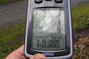 #6: GPS reading near the confluence, before making the final dash to the point.