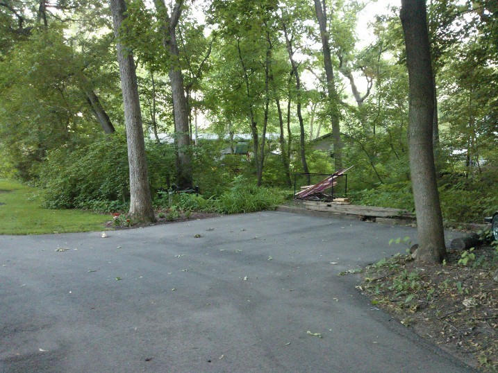 Looking south, we see more trees, as well as the end of the street.