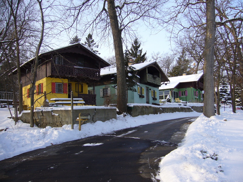 Alpine style houses west of CP