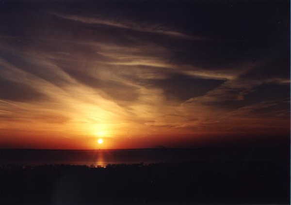 A gorgeous sunset, about 20 miles from the confluence, overlooking Lake Winnebago