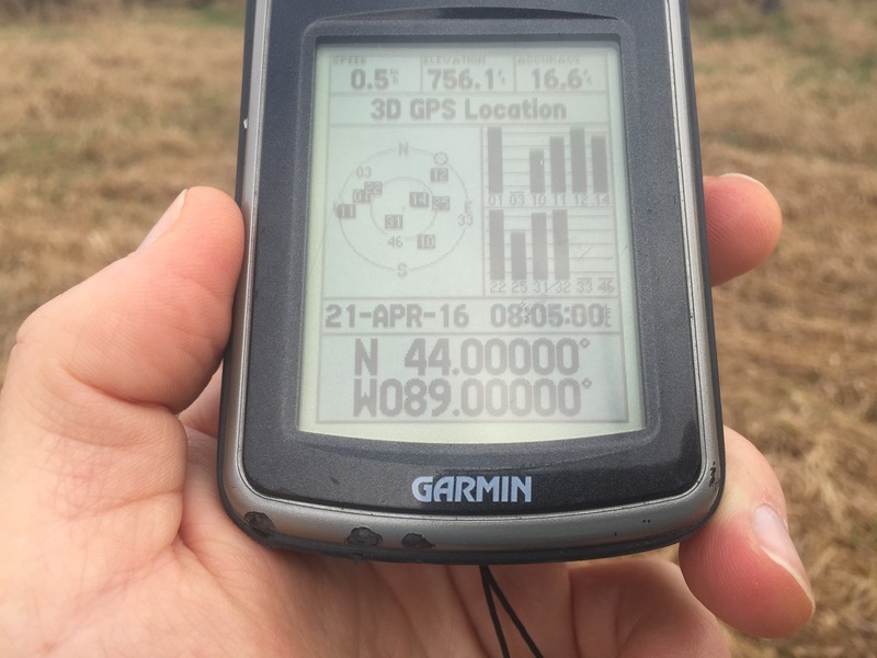 GPS reading at the confluence