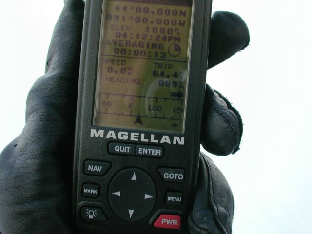 The Magellan GPS 315 reading.