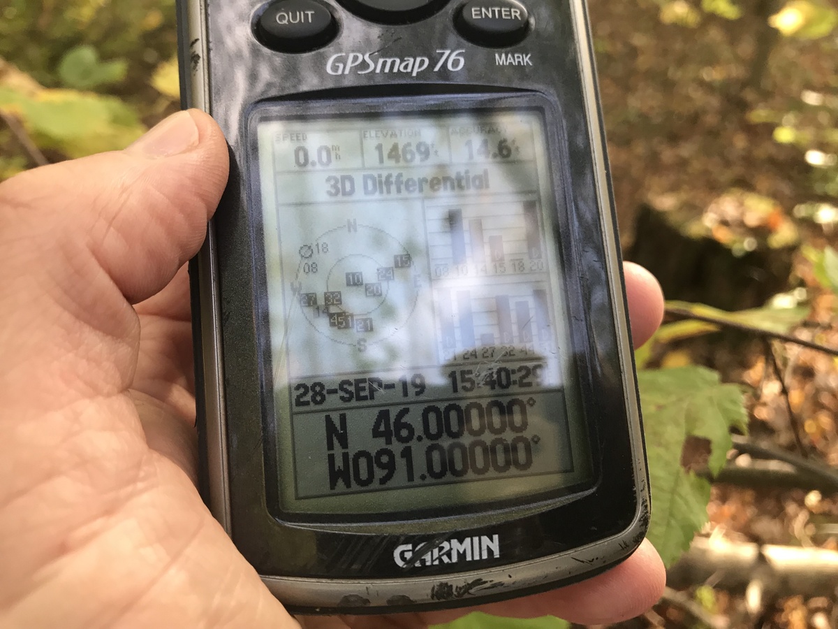 GPS receiver at confluence point. 