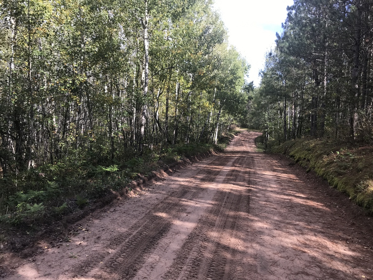 Nearest road to the confluence,  a few hundred meters south of the point, looking east. 