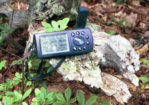 #1: My GPS display at the confluence point