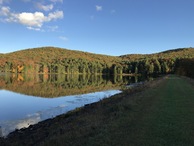 #8: View of Sherwood Lake with the ridge containing the confluence point in the back center.