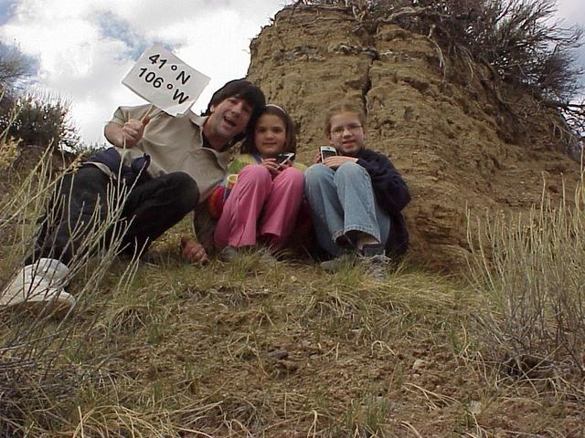 Joseph, Lilia, and Emily Grace Kerski at the site of 41 North 106 West.