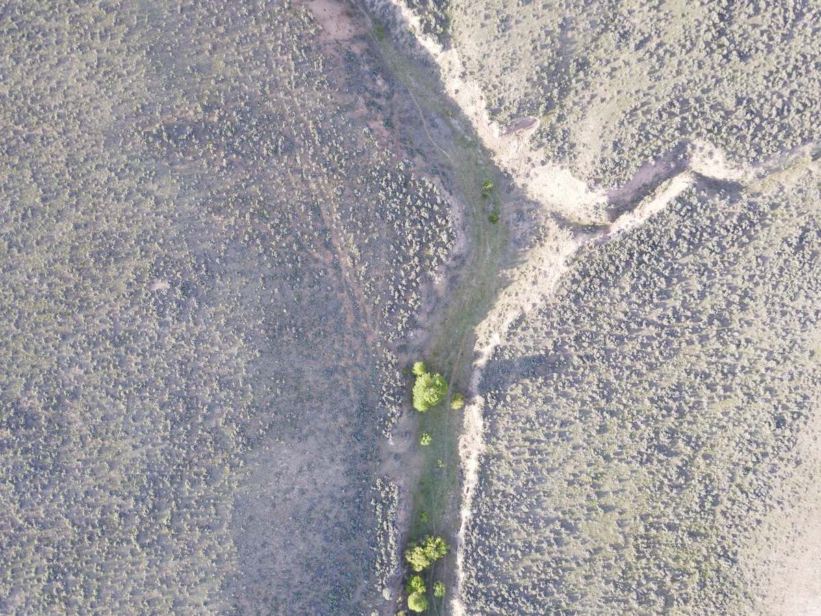 Looking down on the point from a height of 120m