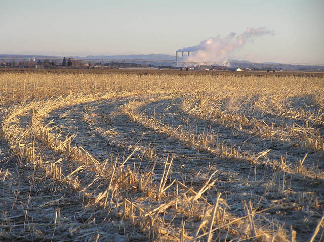 View to the northeast toward Wheatland, the nearest town.