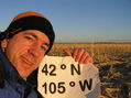 #6: Joseph Kerski, standing in a cornfield on an early morning confluence visit.