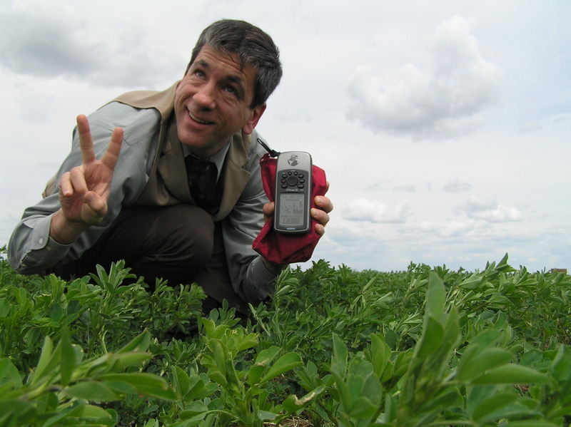 Joseph Kerski at the confluence point.