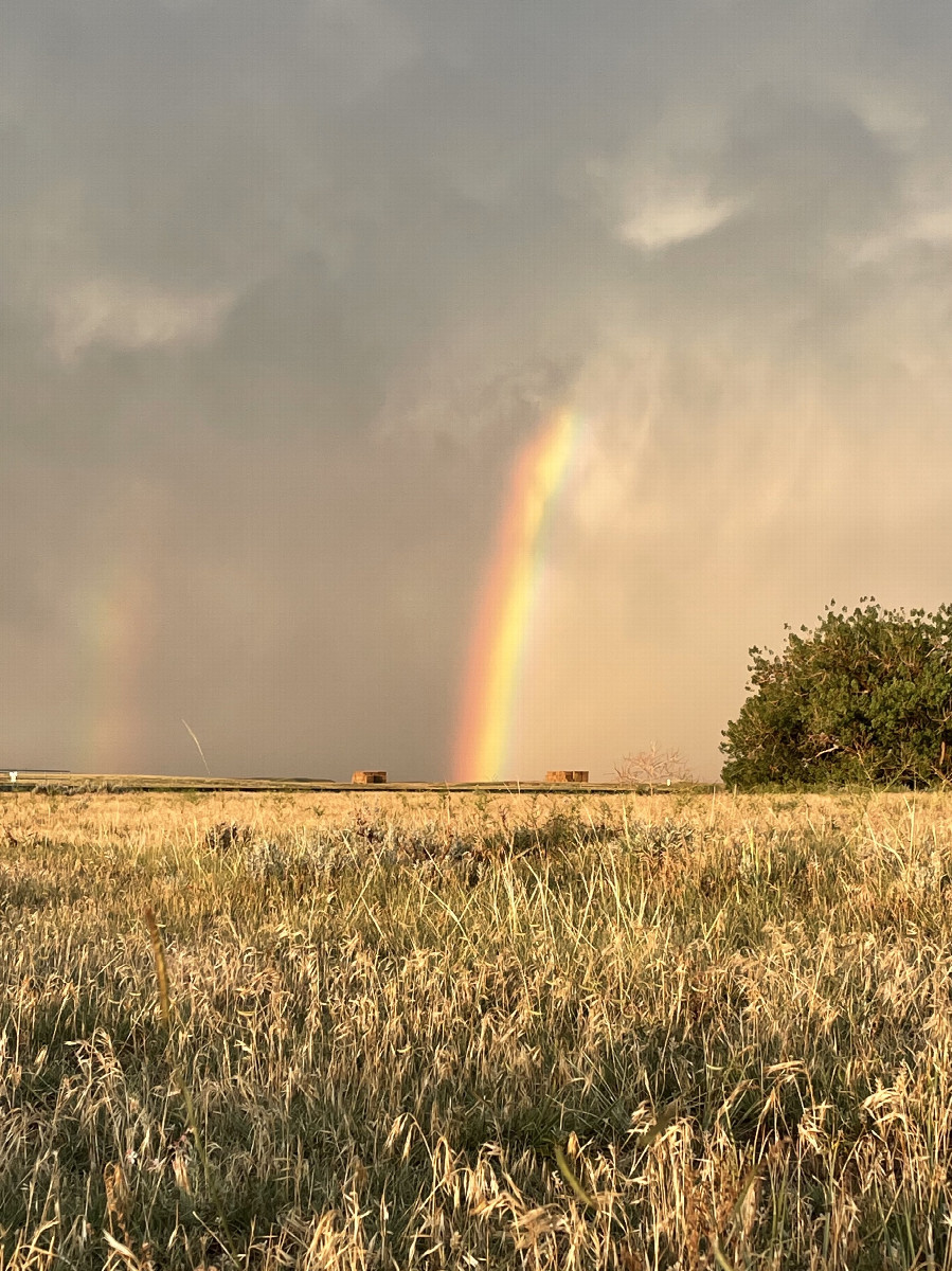 Double rainbow at my campsite along the North Platte River last night