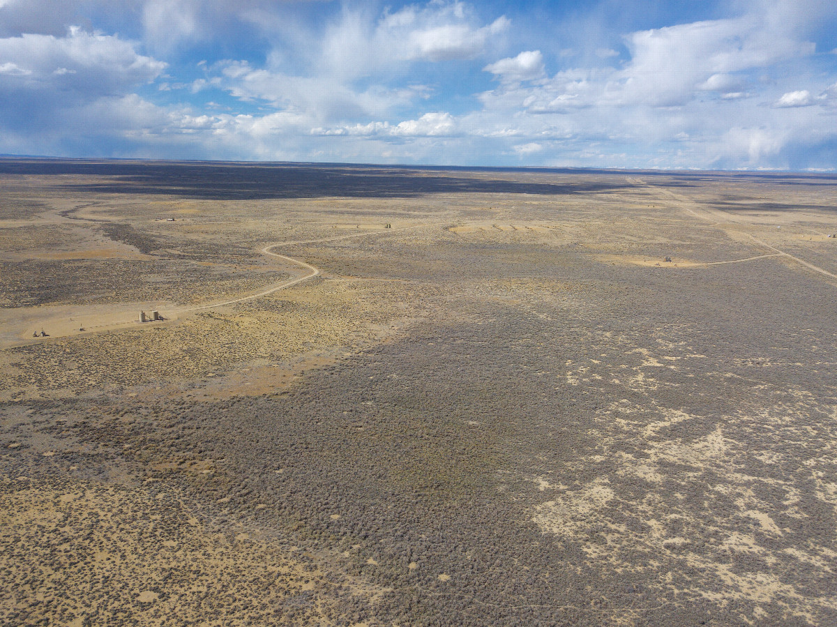 View North, from 120m above the point