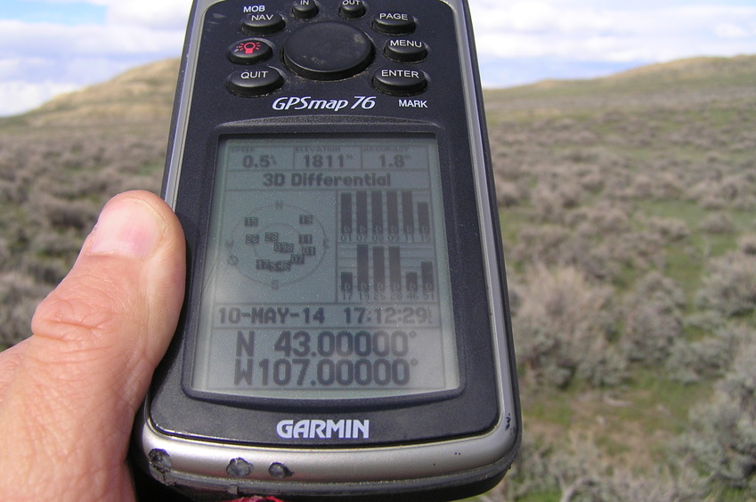 GPS receiver at confluence point.