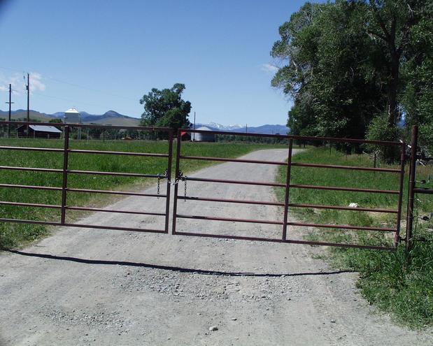 looking south (and looking at the locked gate)