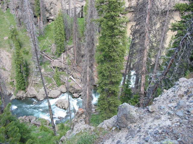 Looking down on the Yellowstone where we crossed