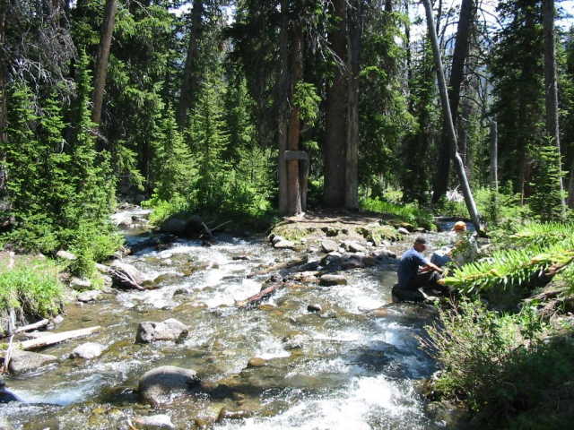 Two Ocean Pass - Parting of the Waters.  About 17 miles in, but only halfway to the confluence.