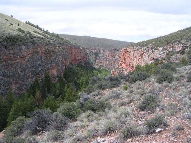 Looking West from site provides the best view of the canyon near the site.