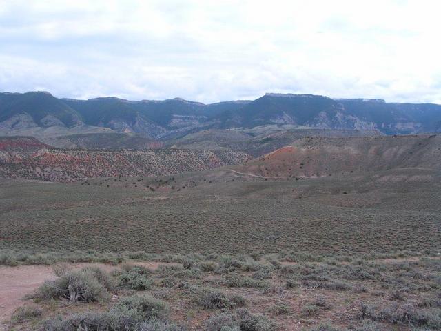 The confluence is located near the center of this shot taken 3 miles SW of the site looking NE.  Not exactly lush.