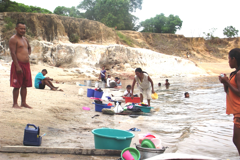 Families at the river