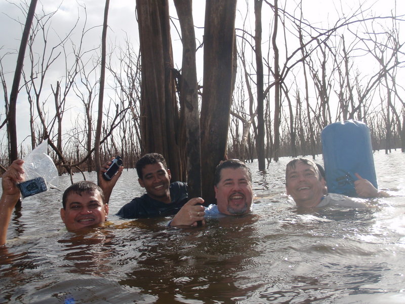 HECTOR, JUAN, ME AND RAINER AT 70 MTS FROM CP