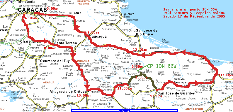 Largo recorrido realizado desde las 6:30 am a las 3:00 am