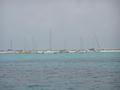 #3: Sailboats anchored for safety at La Tortuga Island due to hurricane Felix alert