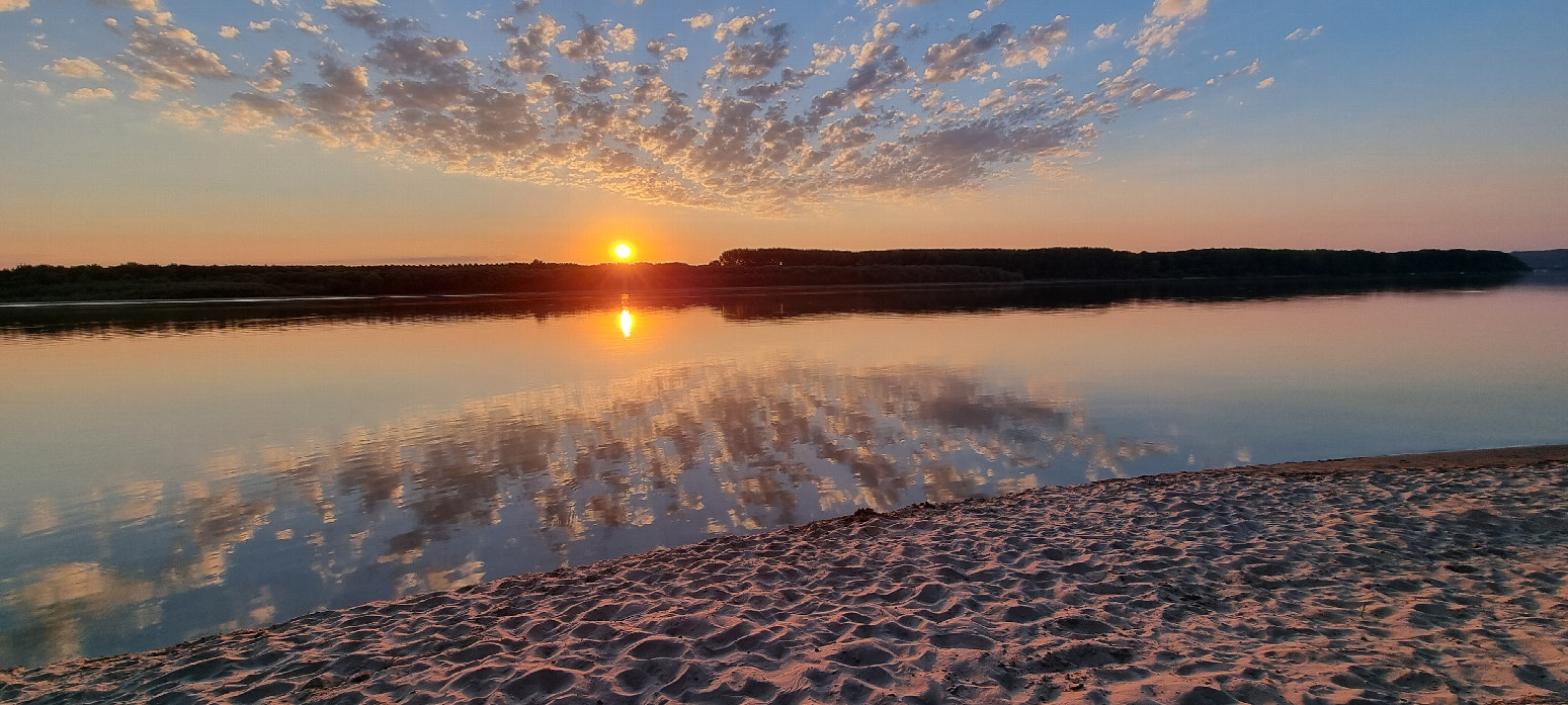 Sunset over Danube River