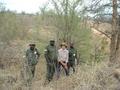 #6: General view of confluence site. From left – Carlos Mujovo (KNP), Robert Mashala (KNP), Henrietta Bocchio, Magezi Bila (KNP).