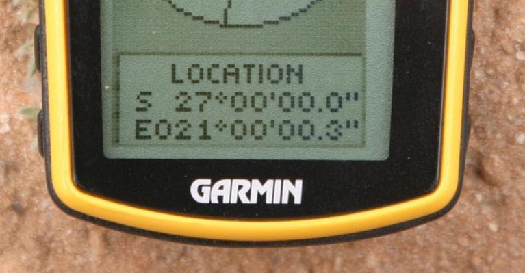 GPS reading at the Confluence.