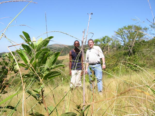 Sphelele Mdaka & Walter Sigl in front of porch