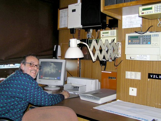 Captain Peter playing a computer game